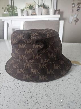 Michael Kors Brown MK Logo Bucket Hat